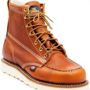 Thorogood Steel Toe Tobacco Leather Lace Up Boots